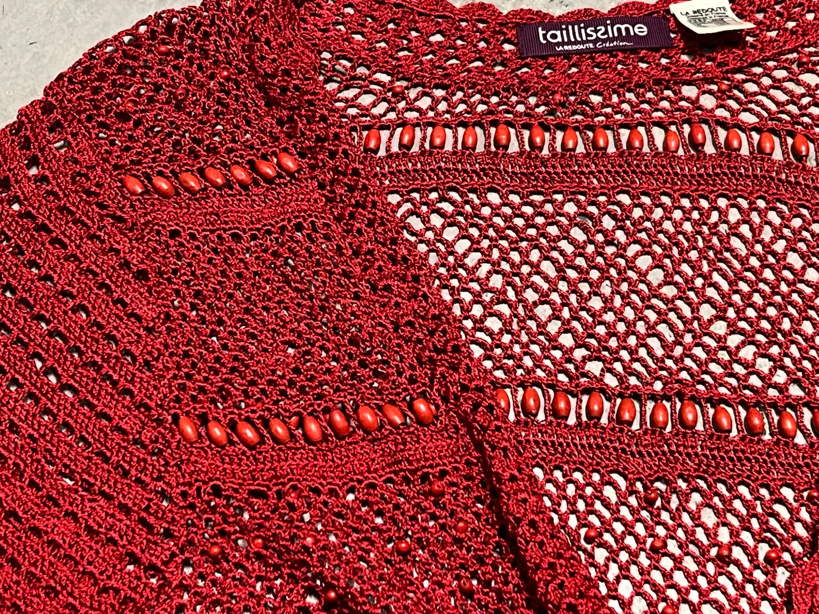 Bolero de ganchillo rojo con cuentas – photo 16